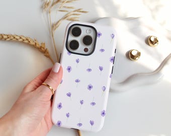 Beige iPhone Case With Pastel Pattern In The Shape Of Small Delicate Flowers, Phone Case for iPhone 17 16