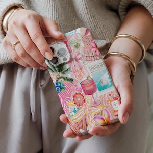 Kokette Collage Preppy und niedlich rosa ästhetische Telefon Fall für iPhone 16 15 14 13 12 11 PRO Max Plus, Samsung Galaxy S24, S23, Geschenk für sie