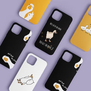 Duck Phone Case Silly Goose Animal Cover fit for iPhone 16 Pro Max 15 14 13 12 11 XS Plus Mini, Samsung S25, Cute Phone Cover Gift For Her