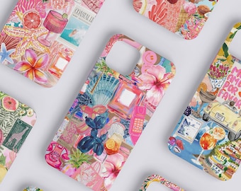 Coquette Collage Preppy en schattig roze esthetisch telefoonhoesje voor iPhone 16 15 14 13 12 11 PRO Max, Samsung Galaxy S24, S23, Google Pixel Cover