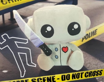 Stabby Robot Plush Removable Magnetic Knife