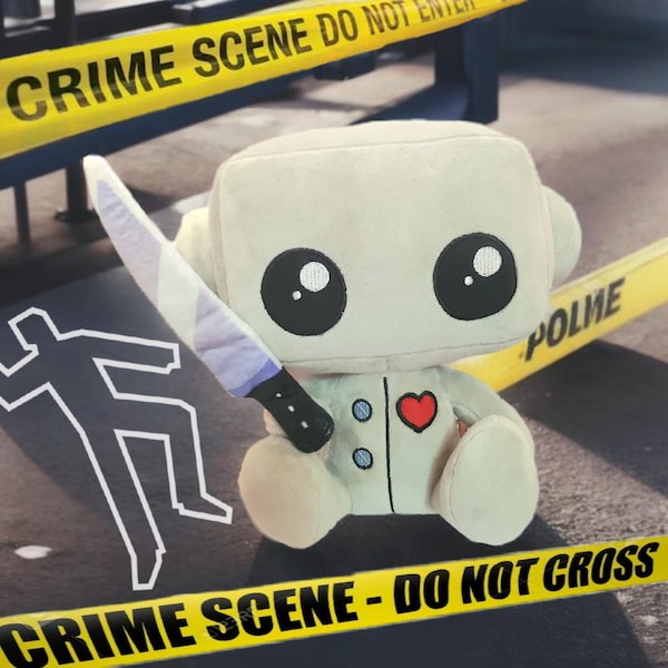 Stabby Robot Plush Removable Magnetic Knife