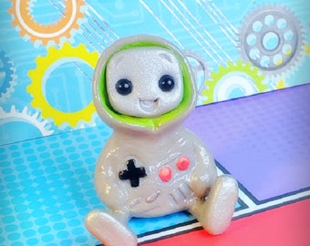 Game Boi Hoodie Robot Resin Art Toy Figure Kawaii Desk Friend Gift