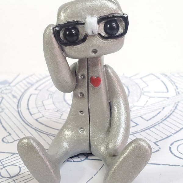Get Your Nerd On Robot Figurine Resin Art Toy Kawaii Desk Friend Gift