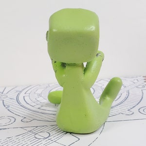 Zombie Robot Figure Green Resin Art Toy Kawaii Desk Friend Gift image 6