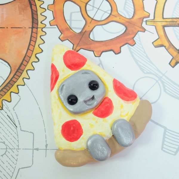 Pizza Robot Magnet Figurine
