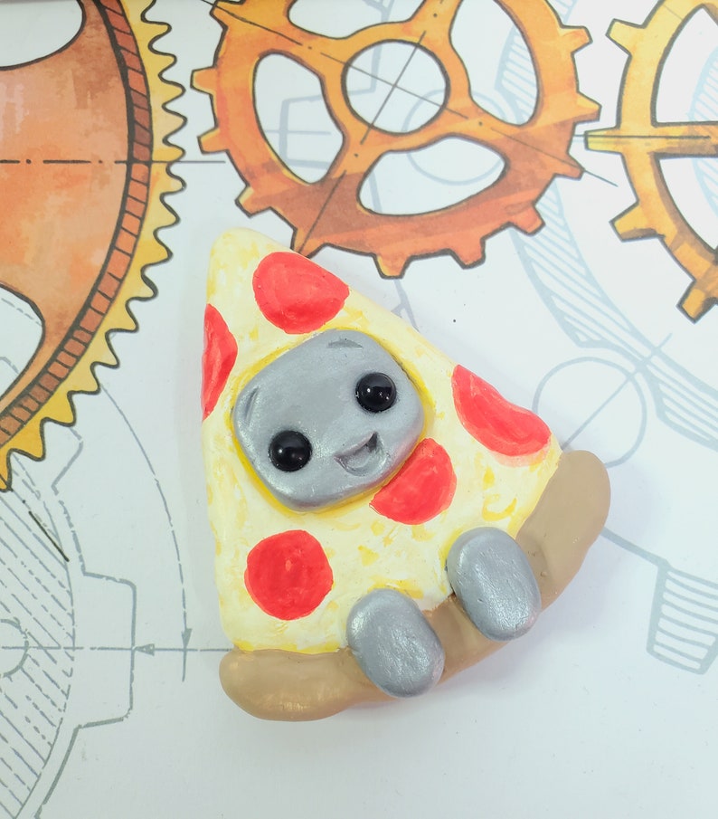 Pizza Robot Magnet Figurine image 1