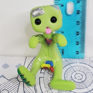 Zombie Robot Figure Green Resin Art Toy Kawaii Desk Friend Gift image 8