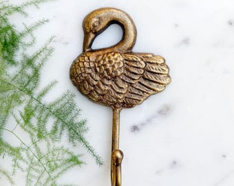 Golden Swan Metal Hook, Elegant Sturdy Wall Hanger