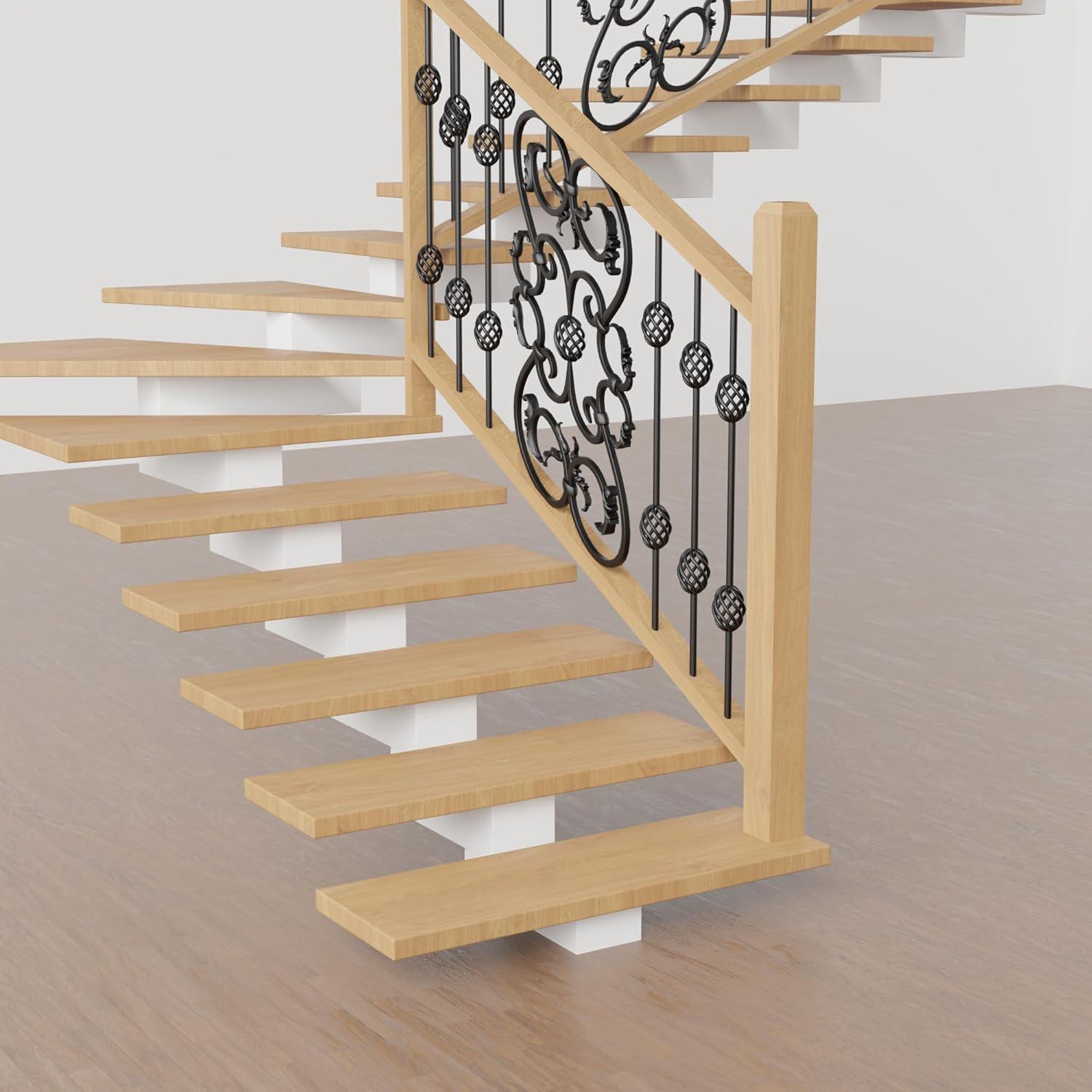 Solid Wood Box Newel Post With Pedestal: Handcrafted Stair Railing ...