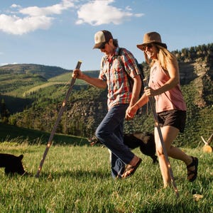 Wooden Walking Stick – Handcrafted Rustic Hiking Staff by Hickory Hollow, Durable Hardwood, Made in USA