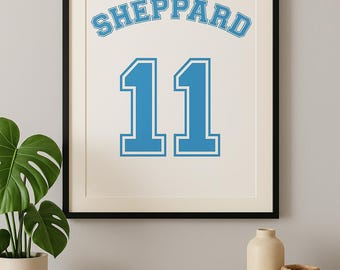 Impresión de camiseta deportiva personalizada: nombre y número personalizados, tamaños A3/A4, acabado brillante.
