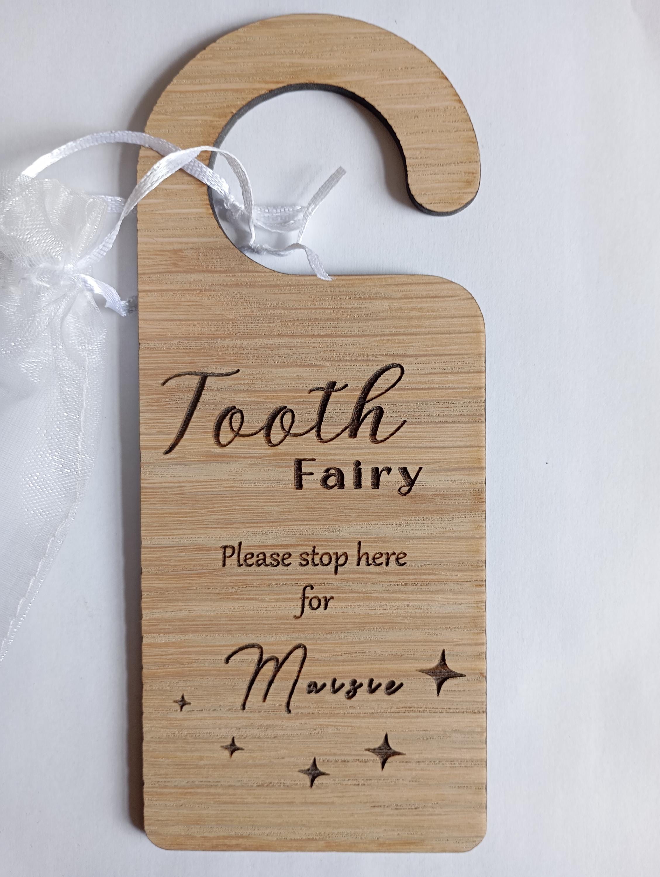 Personalised Wooden Tooth Fairy Door Hanger With Tooth Bag – Custom ...