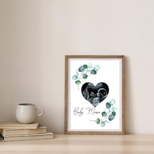 Stampa personalizzata per scansione del bambino / Formato A3 o A4 / Carta lucida / Decorazione da parete con il nome del bambino - Cornice non inclusa