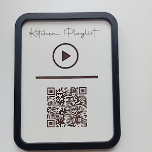 Custom QR Code Music Plaque: Wooden Playlist Link, Kitchen Decor