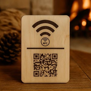 WiFi qr code & NFC sign, air Bnb scanner, office WiFi plaque
