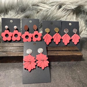 Spring Summer - Fuchsia - Dangle Earrings -Clay