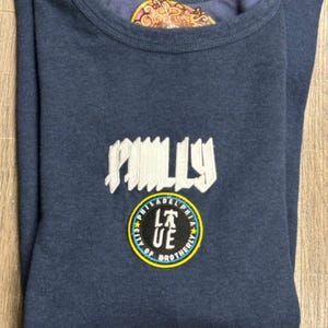Classic Philadelphia Phillies &#39;City of Brotherly Love&#39; Long-Sleeve Shirt - Patchwork Design, Game Day Apparel for Baseball Fans