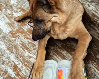Bookmark Made by a Dog | German Shepherd Lick-Painted Art | Unique Dog Lover Gift | Handmade Book Lover Gift | WildNatureWV