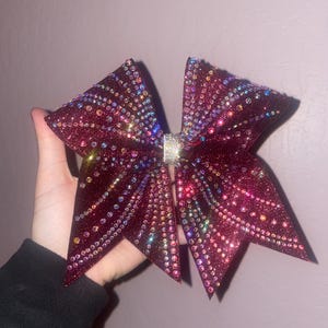 Burgundy Blinged Cheer Bow- Style Nova
