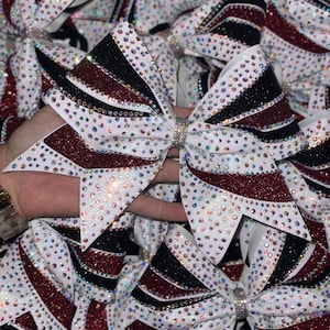 Maroon and Black Kick Swoosh Cheer Bow-  Custom Cheer Bows choose your Base and Color