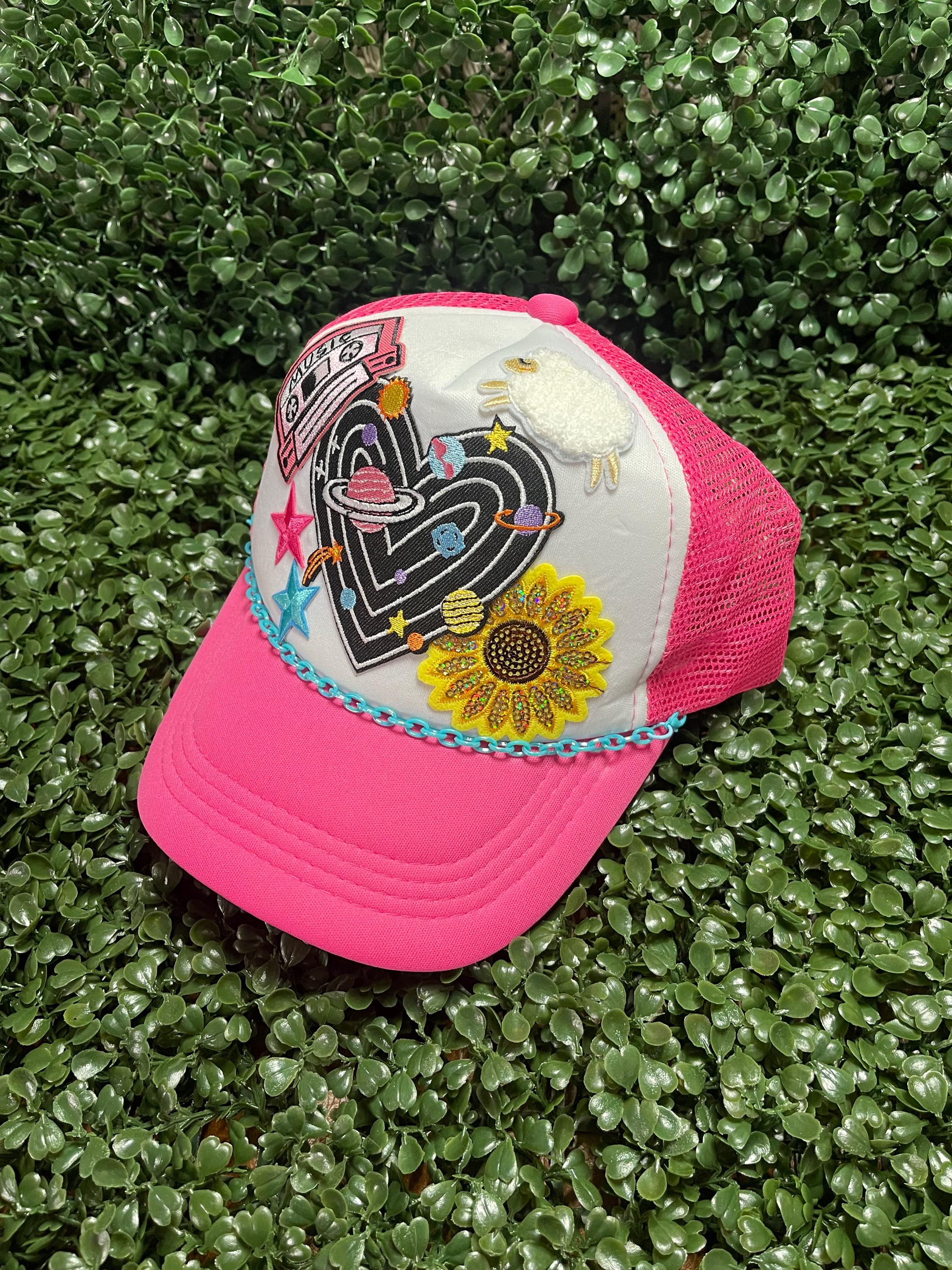 Pink Rv Hat Happy Pink Trucker Hat With Patches - Etsy