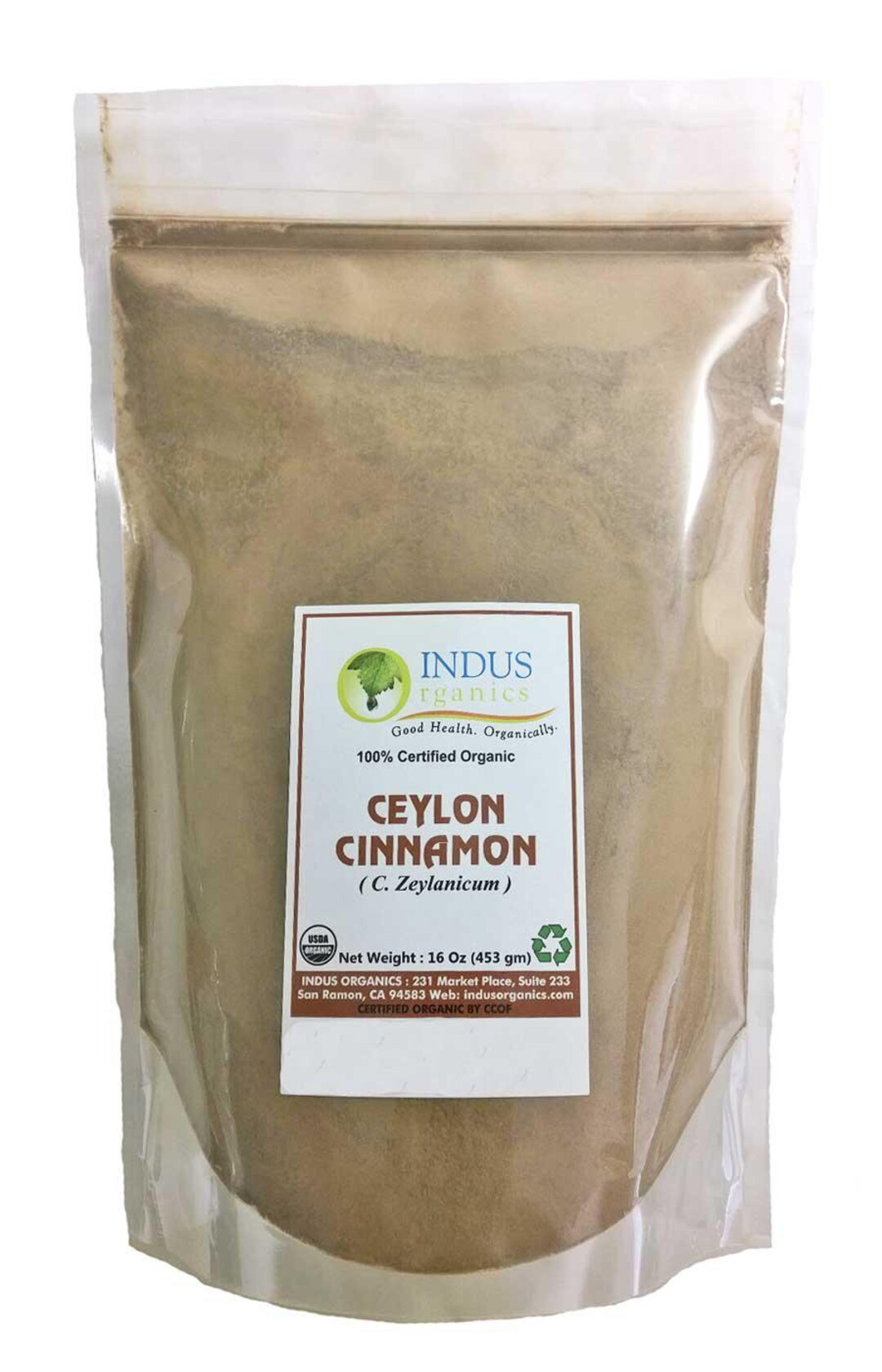 Indus Organics Ceylon Cinnamon Powder, Refill Bag, 1 Lb, Premium Grade ...