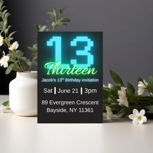 Teen 13th Birthday Video Invitation: Customizable, Printable (Digital Download)