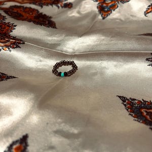 Silver, Black & Turquoise Western Beaded Ring
