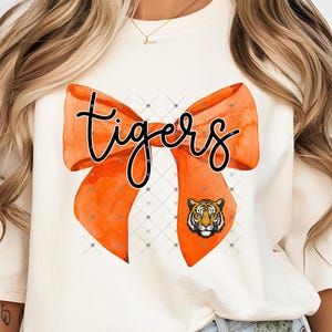 Orange Tigers Mascot PNG: Preppy Trendy Design (Digital Download)