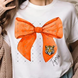 Orange Tigers Mascot PNG: Preppy Trendy Design (Digital Download)