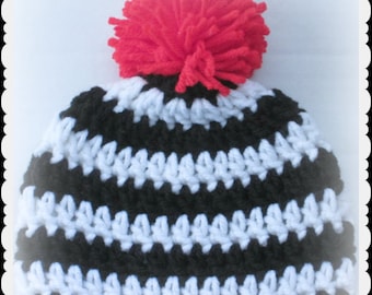 Sunburned Zebra Hat, crochet baby beanie