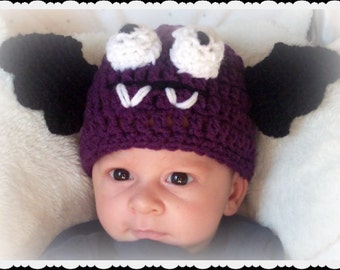 Batty Bat Hat, Baby Bat Hat, Halloween photo prop,