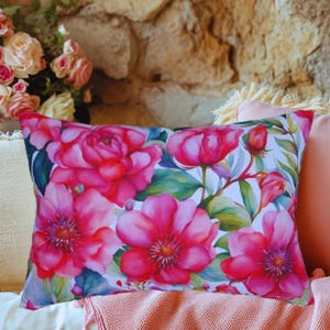 Floral Lumbar Pillow: Bohemian Summer Home Decor