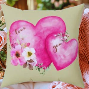 Herzen verschlungenes Dekokissen: Valentinstag Liebeskissen
