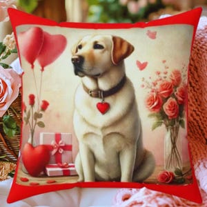 Labrador Hund Kissen: Valentinstag Dekor, gemütliches Kissen