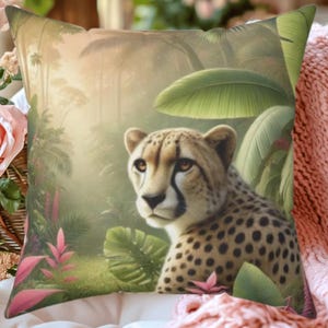 Cheetah Throw Pillow: Jungle Safari Decor, Animal Lover Gift