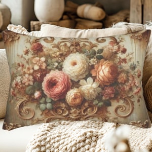 Vintage Floral Lumbar Pillow: Elegant Home Decor Accent