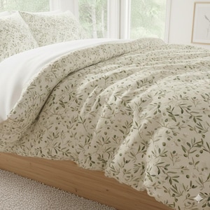 100% Cotton Botanical Duvet Cover Set  Oeko-Tex® Certified, Calm Nature Bedding, Luxury Sleep Lifestyle.
