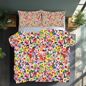 Floral Microfiber Duvet Cover: Vibrant Boho Bedding