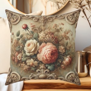 Vintage Floral Pillow Cover: Boho Home Accent Cushion