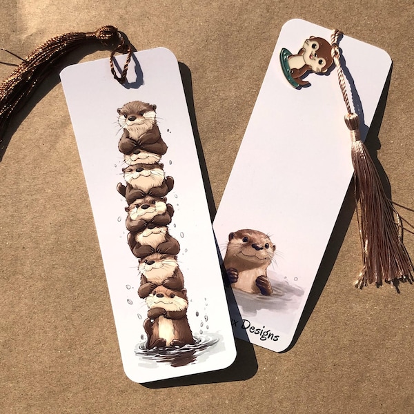 Segnalibro a forma di lontra, lontra, segnalibro, segnalibro, regalo, regalo di compleanno, souvenir, nappa, segnalibro a forma di lontra. Regalo, regalo a forma di lontra