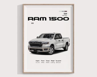 RAM 1500 2025 Poster | Truck Gift | Powerful Pickup Wall Art for Off-Road Enthusiasts & Collectors | RAM 1500 Gift | Truck Poster