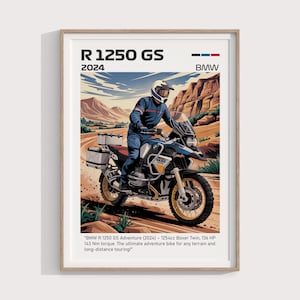 BMW R 1250 GS Adventure 2024 Poster | Digital Download Gift for Motorcycle Fans | Touring Bike Wall Art | Printable Garage Decor