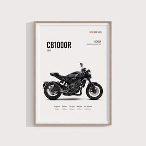 Honda CB1000R 2023 Black Edition Poster - Motorcycle Wall Art, Motorbike Digital Print, Motorsports Decor for Riders, Perfect Gift
