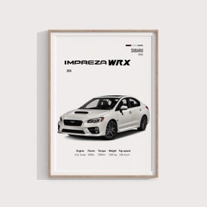 2015 Subaru WRX Poster | JDM Car Art | Perfect Gift for WRX Fans, Car Enthusiasts & Collectors | Rally Car Gift | Subaru Poster