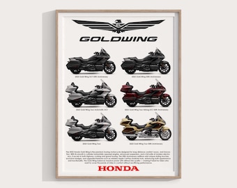 HONDA GOLD WING 2025 Poster Set: Touring Motorrad Illustration (Digitaler Download)