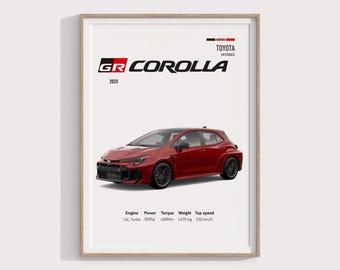2025Toyota GR Corolla Poster | Heiße Hatch Kunstwerk | Perfektes Geschenk für Fans, Auto-Enthusiasten & Sammler