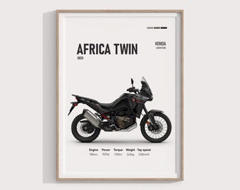 2025 BMW Afrika Twin Poster | Adventure Bike Wandkunst | Garage Dekor | Fabrik Motorrad Druck | Digitaler Download für Fahrrad-Enthusiasten