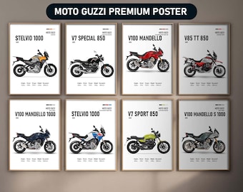 Moto Guzzi Motorrad Poster Set: Retro Italienisches Motorrad Poster (Digitaler Download)